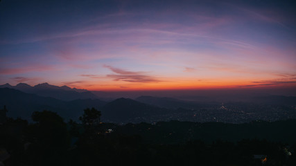 sunset in the mountains