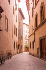 Cozy narrow street in Florence, Tuscany, Italy