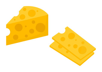 Colored cheese icon. Cheese slicer. Vector illustration
