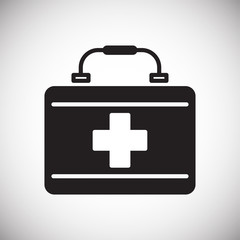 Safety first aid kit icon on white background for graphic and web design, Modern simple vector sign. Internet concept. Trendy symbol for website design web button or mobile