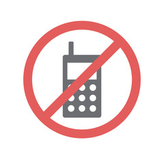 No cellphone allowed icon on white background for graphic and web design, Modern simple vector sign. Internet concept. Trendy symbol for website design web button or mobile