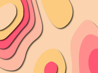 Abstract paper cut background. Multi layers 3D color texture background.