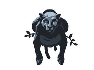 Obraz premium A panther or a leopard.