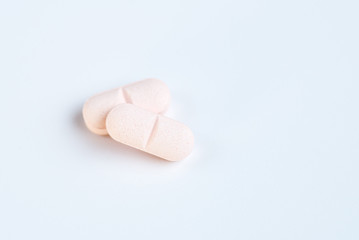 Pills on a white background