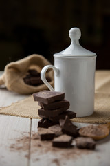 Chocolate caliente en invierno