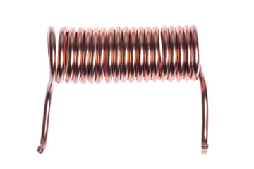 Copper coil isolated on white background