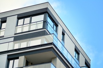 Abstract fragment of contemporary architecture. Residential modern building