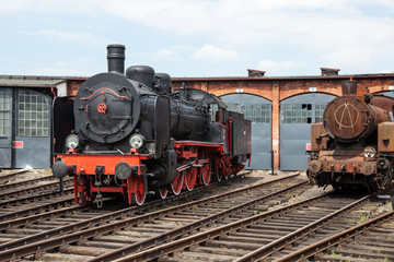 Fototapeta na wymiar An old and historic steam locomotive