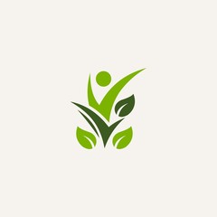 Human Leaf Nature Organic Care Creative Abstract Business Logo	