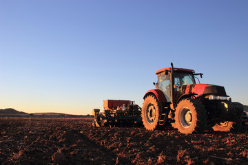 tractor on open field