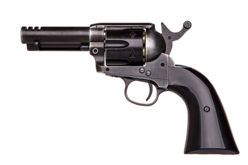classic pistol revolver isolated on white