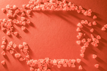 Herzen zum Valentinstag in Pantone Farbe 2019 Living Coral