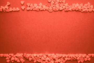 Herzen zum Valentinstag in Pantone Farbe 2019 Living Coral