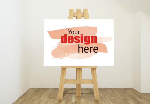 Easel and Canvas Mockup