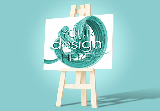 Easel and Canvas Mockup