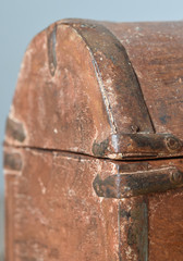 Detail of an old wooden chest