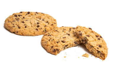 chocolate chip cookies isolated