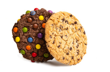 chocolate chip cookies isolated