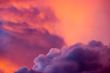 Sunset on storm clouds