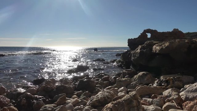 The coast in Ampolla de Mar on the darned coast