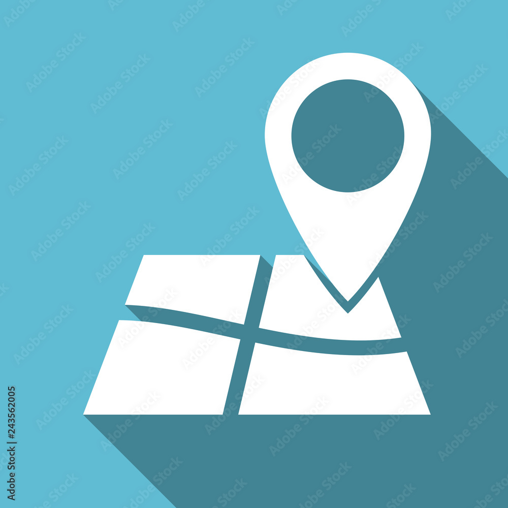 Poster flat design gps map pointer icon