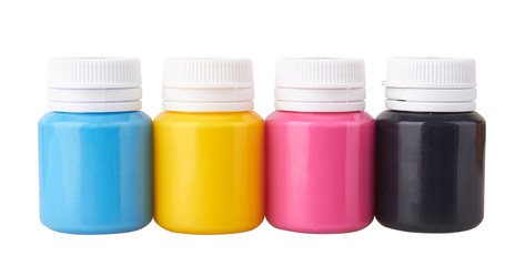 Color gouache jars and color acrylic paints