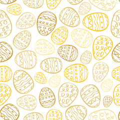 happy easter vector background eggs cartoon doodle seamless pattern
