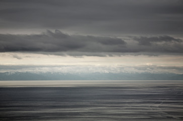 View of lake Baikal near Khuzhir village at Olkhon island. Olkhonsky district. Irkutsk oblast. Russia