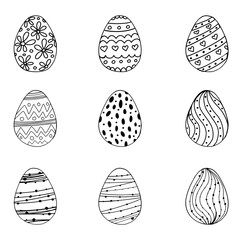 Egg icons for Easter holidays design isolated on white background.