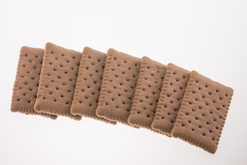 Brown biscuits cracker,, French Petit Beurre, Butter Biscuits  isolated on white background