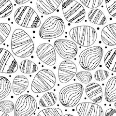 happy easter vector background eggs cartoon doodle seamless pattern