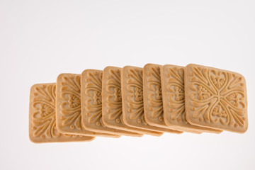 square  biscuits cracker  isolated on white  background