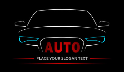 Obraz premium Logo samochodu streszczenie linie wektor. Ilustracji wektorowych