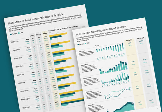 Multiple Metric Report Infographic Layout