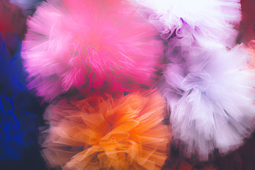 Transparent fabric blur rainbow scarf
