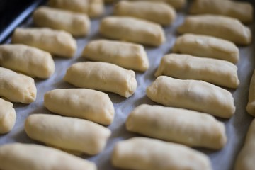 pastry rolls on plate. home made rolls