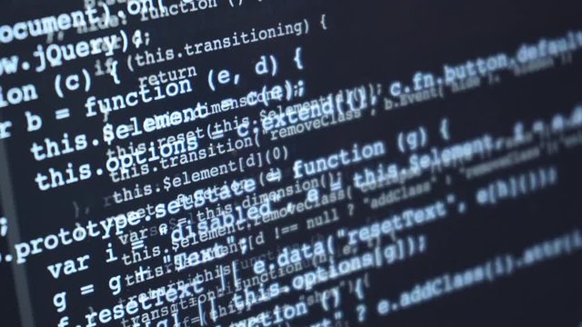 Source code moving over screen