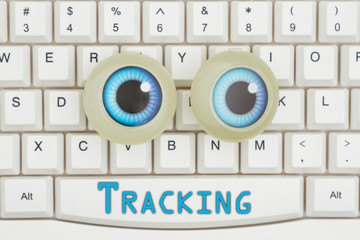Being tracked on the internet with googly eyes on a keyboard