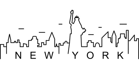 Obraz na płótnie Canvas New York outline icon. Can be used for web, logo, mobile app, UI, UX