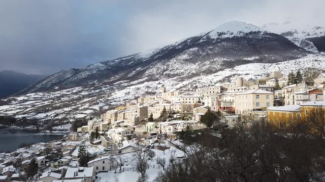 The beautiful village of Barrea during winter season. Province of L'Aquila, Abruzzo, Italy.