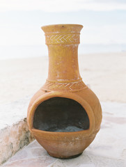 vase on wooden background