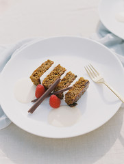 piece of cake on a plate