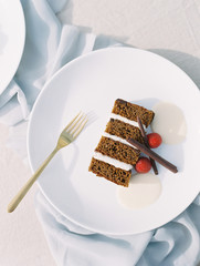 piece of cake on a plate