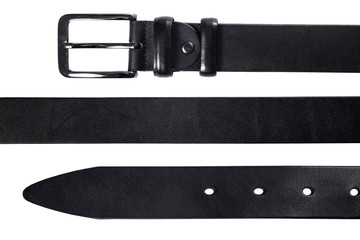 Belt details close up, isolated on white