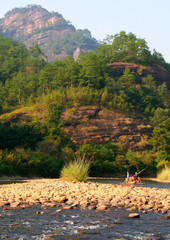 Rafting on the River of Nine Bends, Wuyi Mountains, Fujian province, China © katoosha