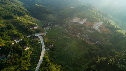 aerial view of the village