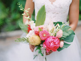 bride holding wedding bouquet