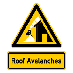 ncsd11 NewCombinationSignDanger ncsd - Warning / triangular - roof avalanches: hazard identification with text - warning about an avalanche / roof - xxl black yellow - e7082