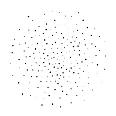 Elegant pattern with black polka dots of small and large scale. 