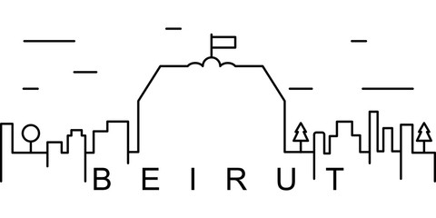 Fototapeta premium Ikona zarys Bejrutu. Może być używany do sieci, logo, aplikacji mobilnej, interfejsu użytkownika, UX